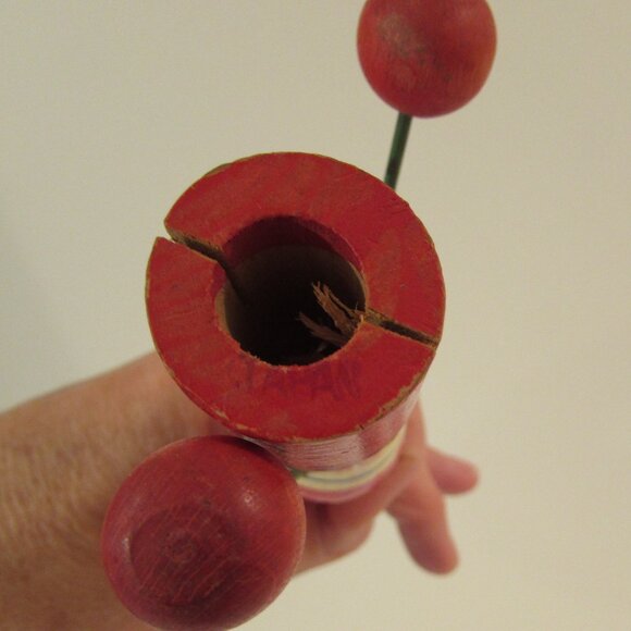 Vintage Mid-Century Wooden Cat Clacker Whistle Toy Japan - Picture 6 of 14